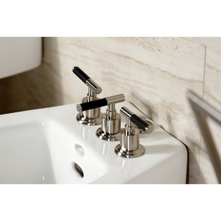 Kingston Brass ThreeHandle Bidet Faucet, Brushed Nickel KB6328CKL